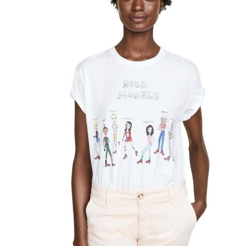 Unfortunate Portrait U.P. "Roll Models" White Short Sleeve T-Shirt Size Med NWOT